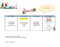 MENUS du 15 au 19 décembre